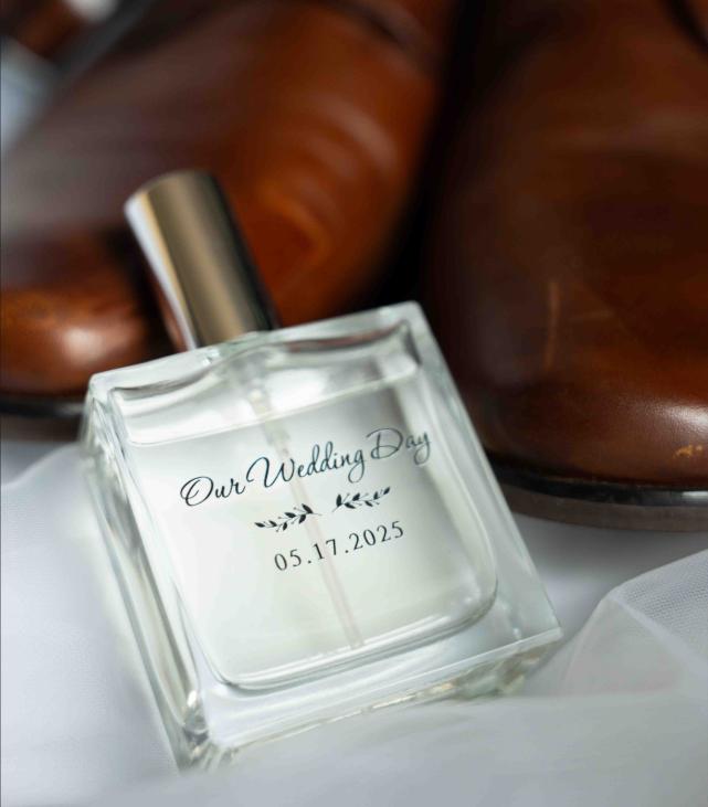 Custom "Our Wedding Day" Cologne + Bottle