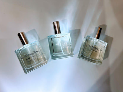 Custom "Our Wedding Day" Cologne + Bottle